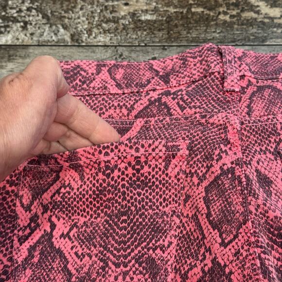 J Brand Jean Women 26 Neon Pink Boa Photo Ready Mid Rise Skinny Animal Print NEW - Picture 12 of 16